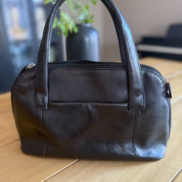 Derek Alexander Black Leather Central Park Bag - Picture 6 of 6